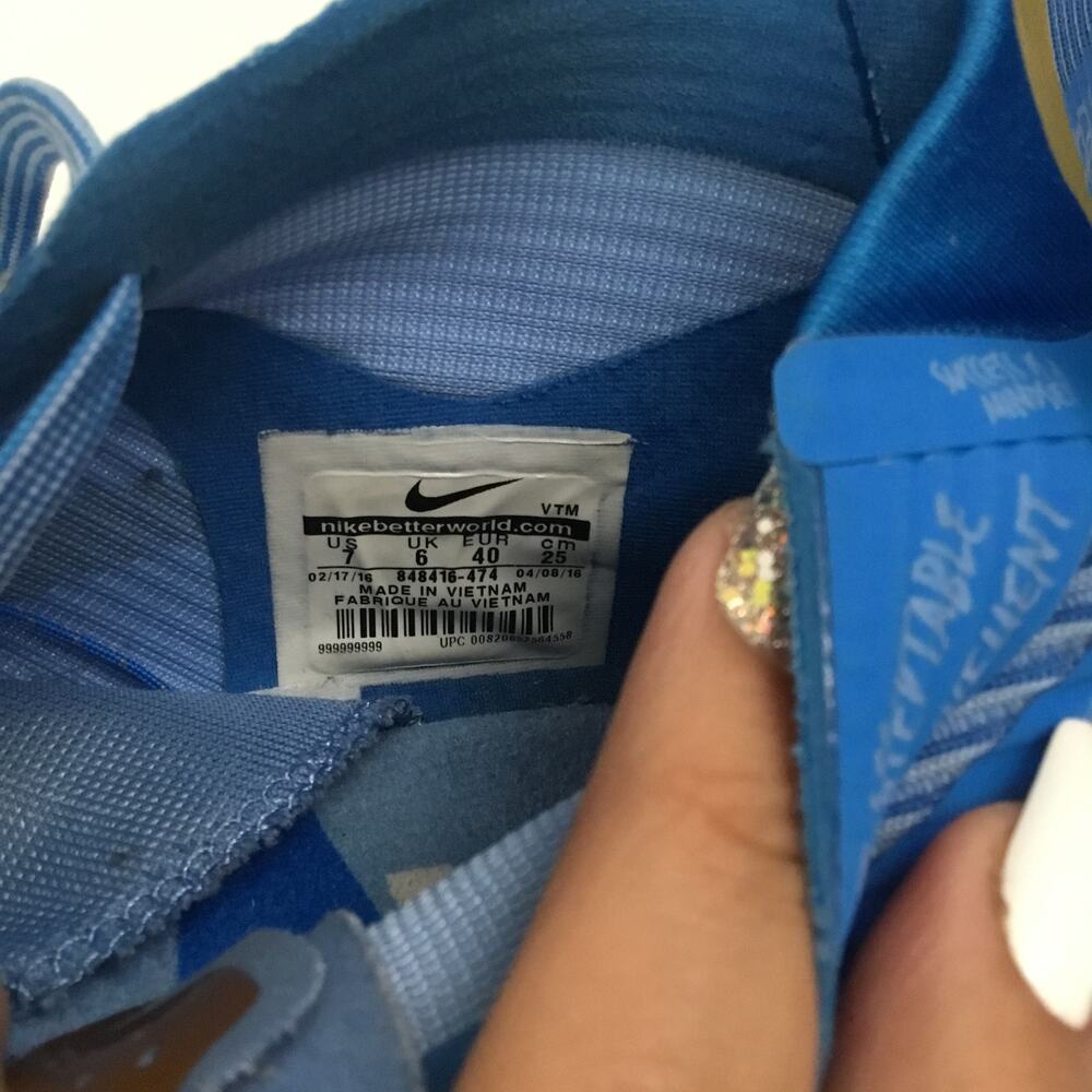 Nike Free Train Instinct Kevin Hart Hustle Blue Gold Trainer Shoes Sz 7 - Picture 7 of 8